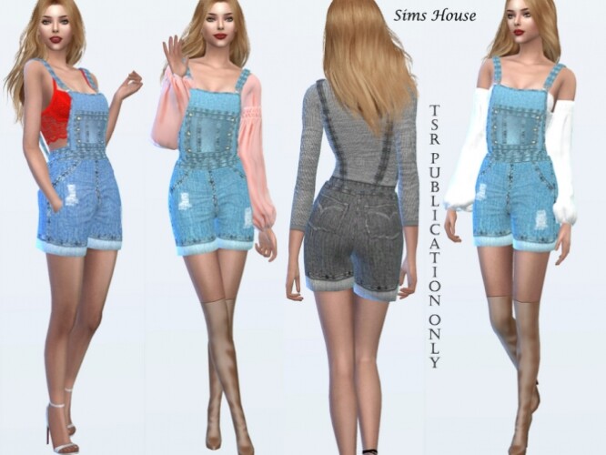 Denim Overalls With Shorts By Sims House At Tsr Sims 4 Updates