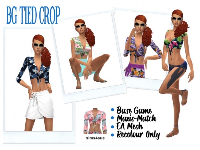 Sims 4 BG TIED CROP TOP at Sims4Sue