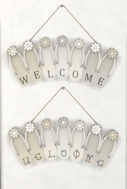 Sims 4 Flip Flop WELCOME Sign at Simthing New
