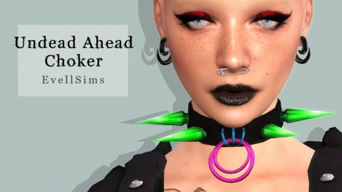 Sims 4 Undead Ahead Choker at EvellSims