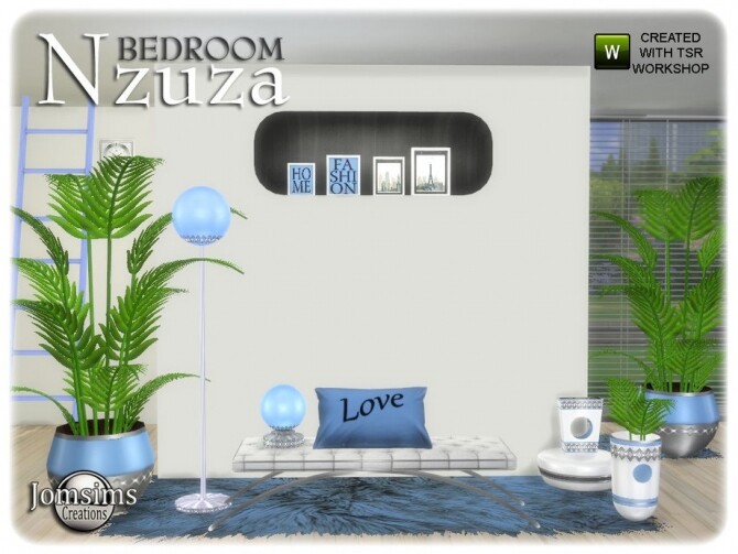 Sims 4 Nzuza bedroom decor set by  jomsims at TSR