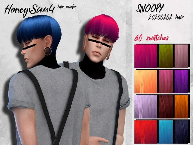 Sims 4 Male hair recolor Snoopy 20200202 by HoneysSims4 at TSR