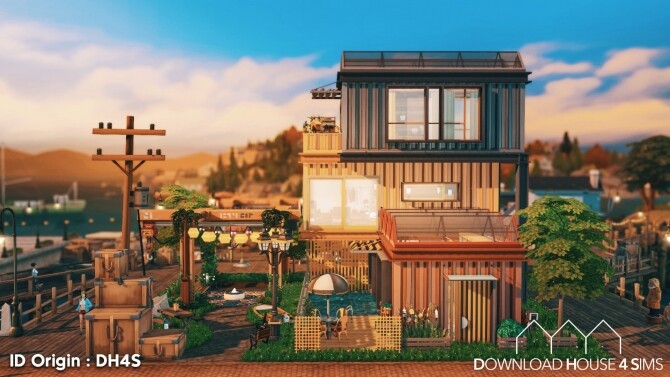 Sims 4 Dock Container Eco House at DH4S