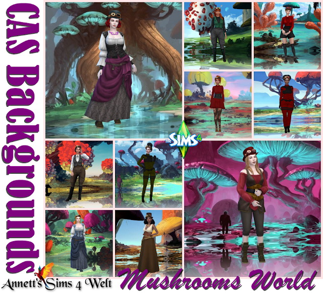 Sims 4 CAS Backgrounds Mushrooms World at Annett’s Sims 4 Welt