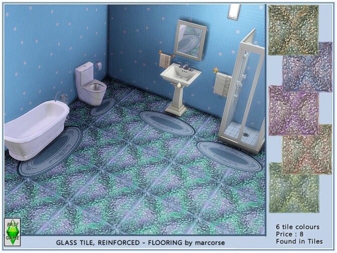 Sims 4 Glass Tile Reinforced Flooring by marcorse at TSR