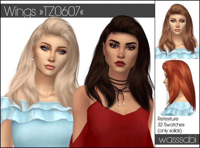 Wings TZ0607 Hair retextured at Wasssabi Sims » Sims 4 Updates