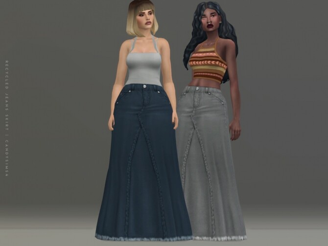 Sims 4 RECYCLED JEANS SKIRT at Candy Sims 4