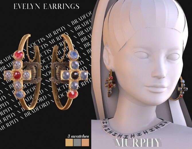 Sims 4 Evelyn Earrings by Silence Bradford at MURPHY