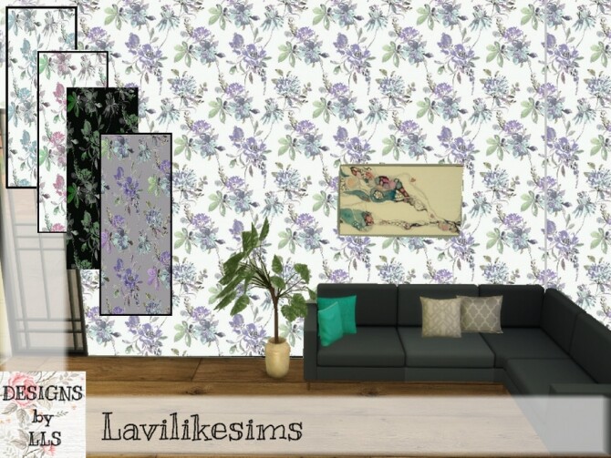 Sims 4 Tropical Creeper Wallpaper by lavilikesims at TSR