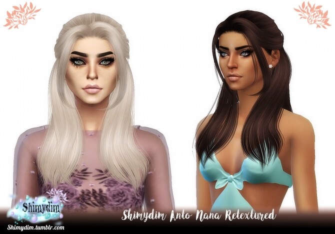 Sims 4 Anto Nana Hair Retexture Naturals + Unnaturals at Shimydim Sims