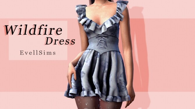 Sims 4 Wildfire Dress at EvellSims