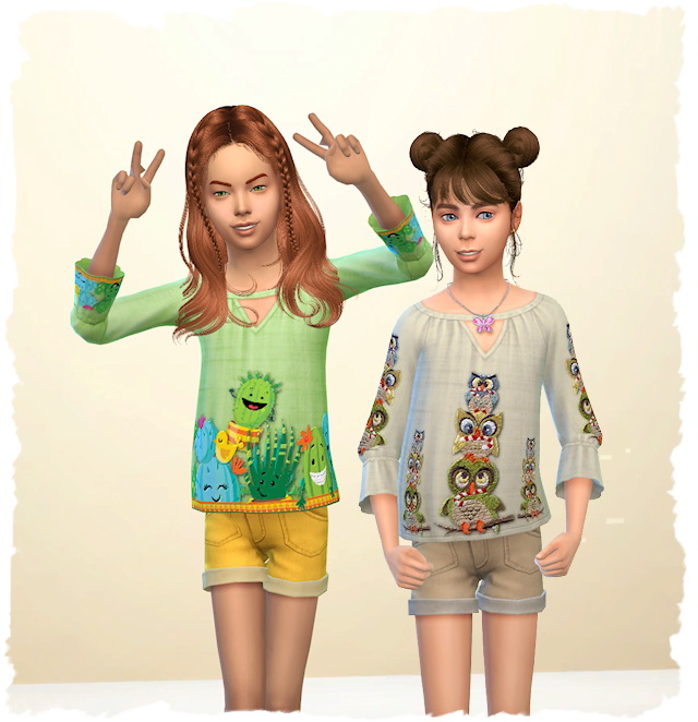 Sims 4 Child eco top by Chalipo at All 4 Sims