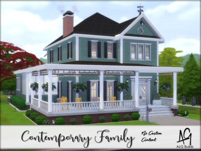 Sims 4 Contemporary Family Home by ALGbuilds at TSR