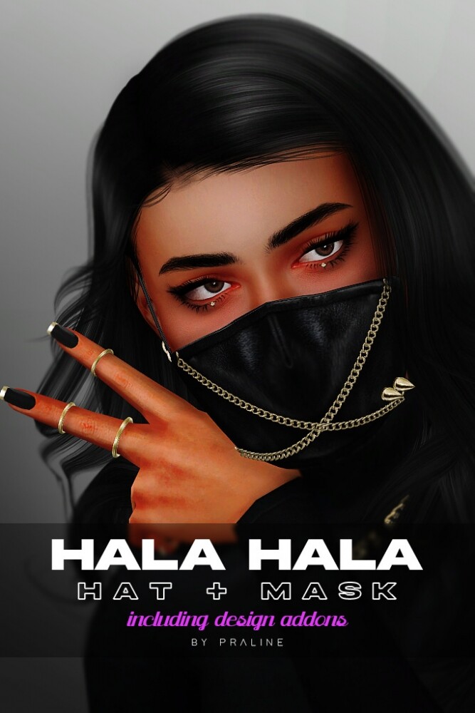 Sims 4 Hala Hala hat + mask at Praline Sims