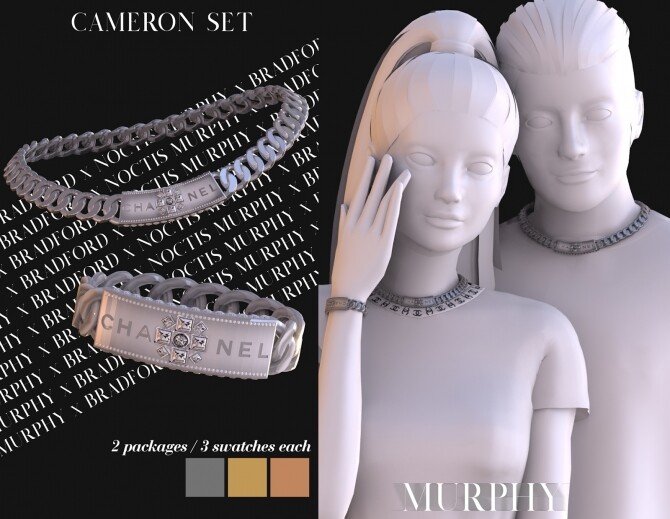 Sims 4 Cameron Set: necklace & bracelet by Silence Bradford at MURPHY