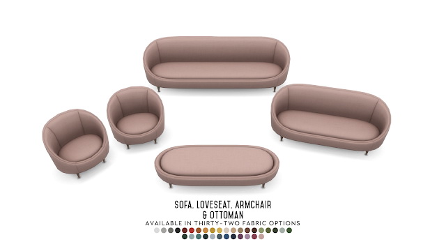 Sims 4 Ether Curved Seating Four New Options at Simsational Designs