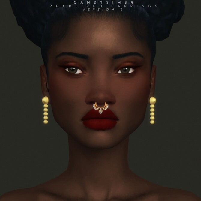 Sims 4 PEARLIZED EARRINGS VER 2 TO 5 at Candy Sims 4