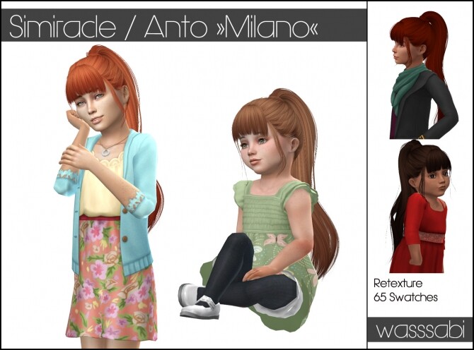 Sims 4 Simiracles Milano Hair Conversion retextured at Wasssabi Sims