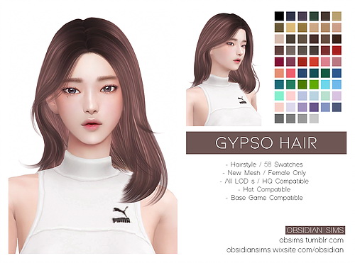 Sims 4 GYPSO HAIR at Obsidian Sims