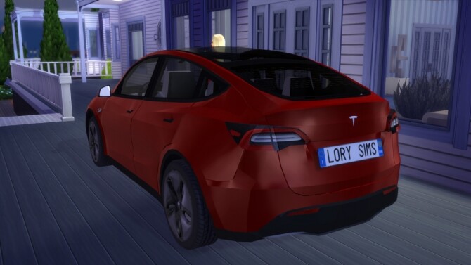 Sims 4 Tesla Model Y at LorySims