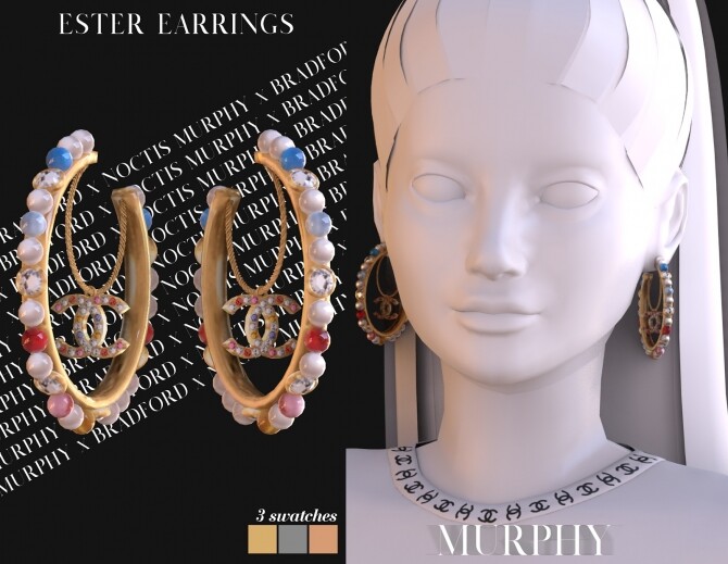 Sims 4 Ester Earrings by Silence Bradford at MURPHY