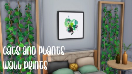 Cats and plants wall prints at Celinaccsims