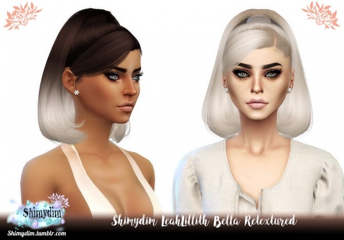 Sims 4 LeahLillith Bella Hair Retexture Ombre Naturals + Unnaturals at Shimydim Sims