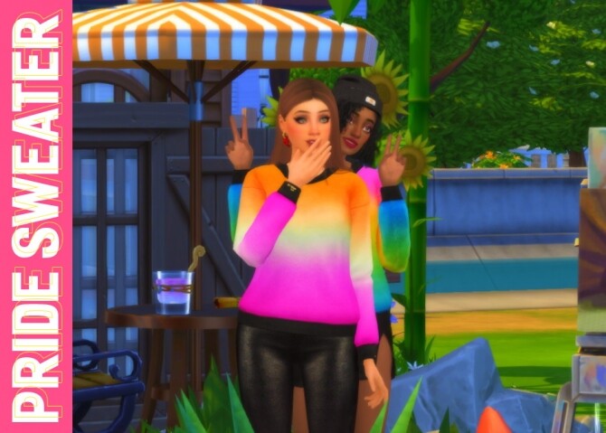 Sims 4 Pride Sweater + Eyeliner at Daisy Pixels