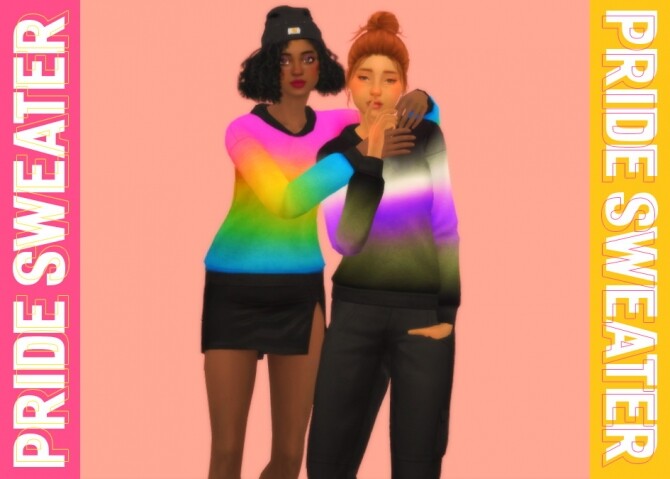 Sims 4 Pride Sweater + Eyeliner at Daisy Pixels