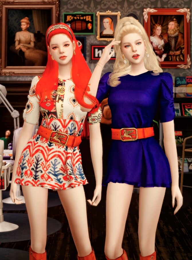 Sims 4 More&More Bohemian Short Dress at RIMINGs