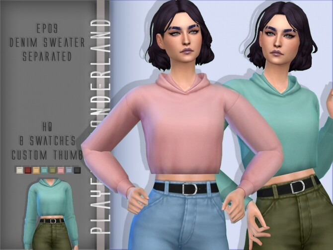 Sims 4 EP09 Denim Sweater Separated by PlayersWonderland at TSR