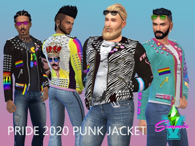 Sims 4 Pride 2020 Punk Jacket by SimmieV at TSR