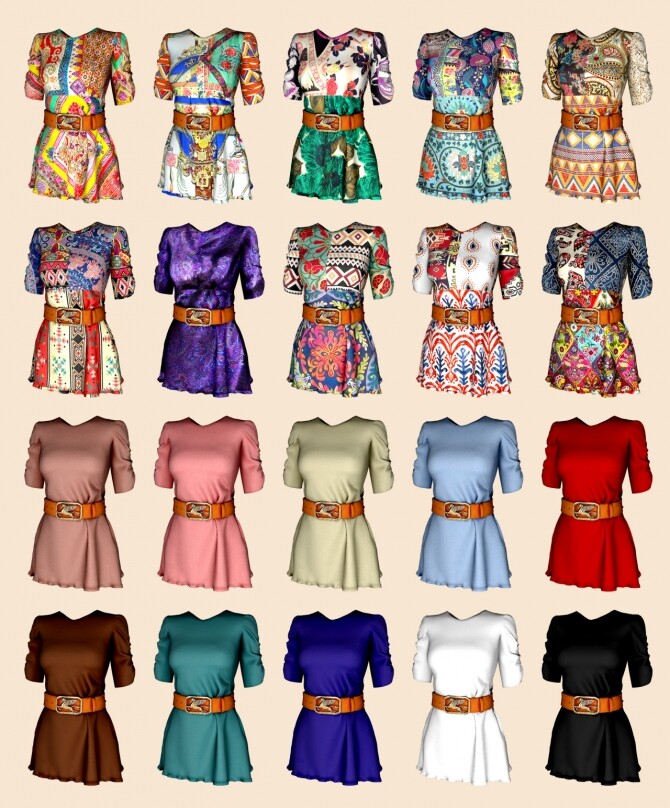 Sims 4 More&More Bohemian Short Dress at RIMINGs