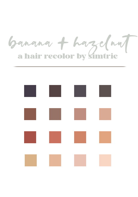 Sims 4 Banana and Hazelnut hair recolors at GhostBouquet