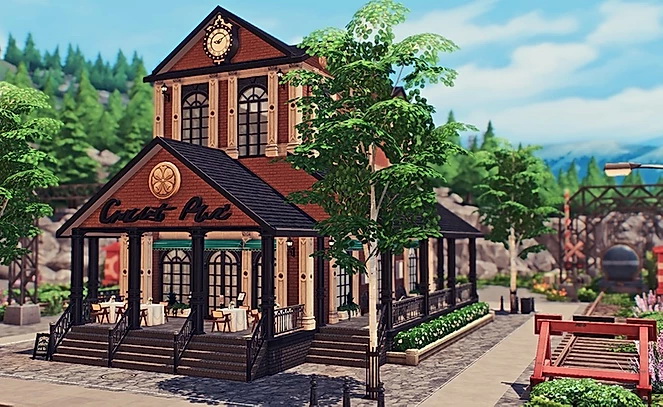 Sims 4 Old Railway Bistro by Sooky