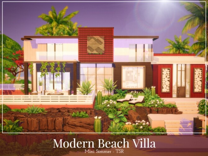 Sims 4 Modern Beach Villa by Mini Simmer at TSR