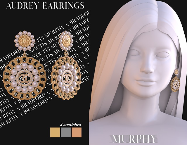 Sims 4 Audrey Earrings by Silence Bradford at MURPHY