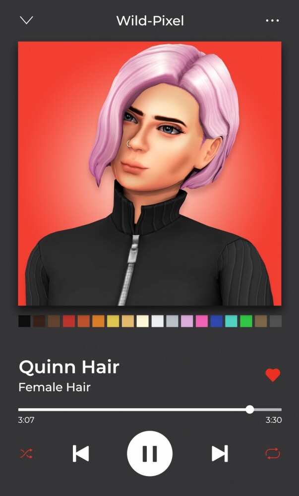 Sims 4 QUINN Female HAIR at Wild Pixel