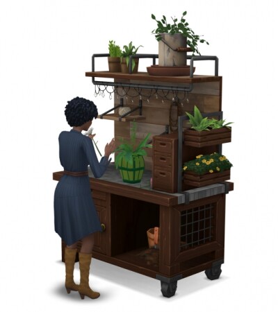 Eco-living arranging flower table + Water collector at Around the Sims 4