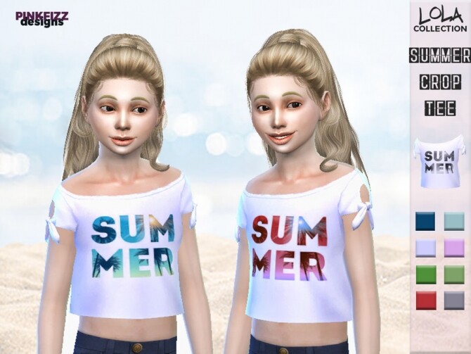 Sims 4 Lola Summer Crop Tee PF119 by Pinkfizzzzz at TSR