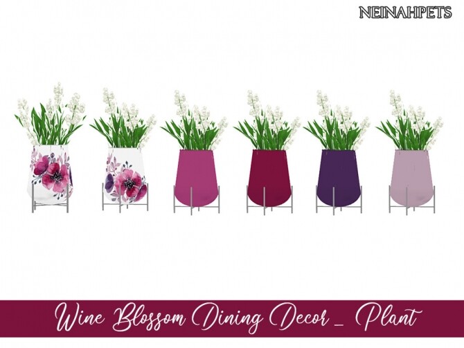 Sims 4 Wine Blossom Dining Decor by neinahpets at TSR