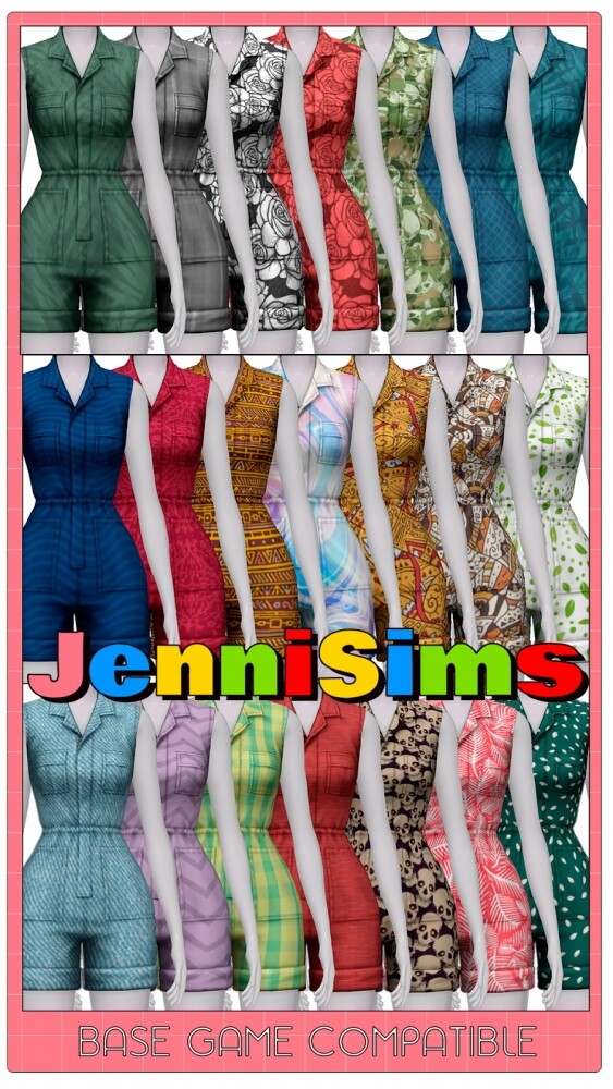 Sims 4 Jumpsuit BASE GAME COMPATIBLE at Jenni Sims