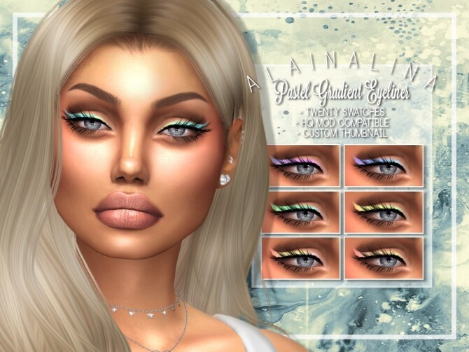Sims 4 Pastel Gradient Eyeliner at AlainaLina