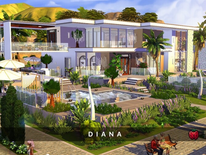 Sims 4 Diana mansion by melapples at TSR