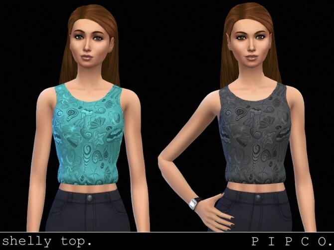 Shelly top by Pipco at TSR » Sims 4 Updates