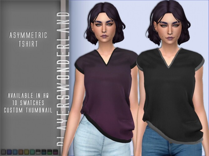 Sims 4 Asymmetric Shirt by PlayersWonderland at TSR