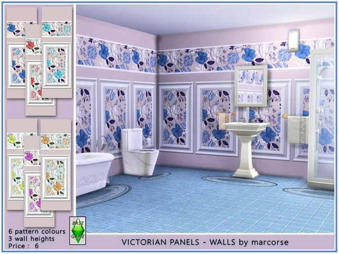 Sims 4 Victorian Panel Walls by marcorse at TSR
