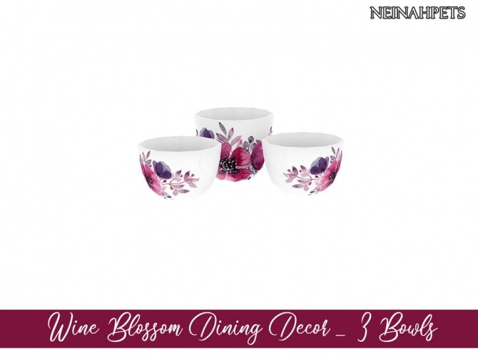 Sims 4 Wine Blossom Dining Decor by neinahpets at TSR