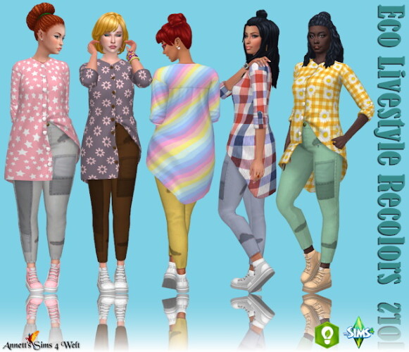 Eco Lifestyle Outfit Recolors at Annett’s Sims 4 Welt » Sims 4 Updates