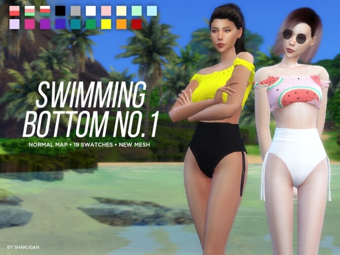 Sims 4 Swimming Top and Bottom by Alexa Catt at TSR